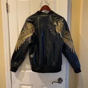 Mens Bomber Golden Angel Wings Bomber Jacket Jackets Coats Super